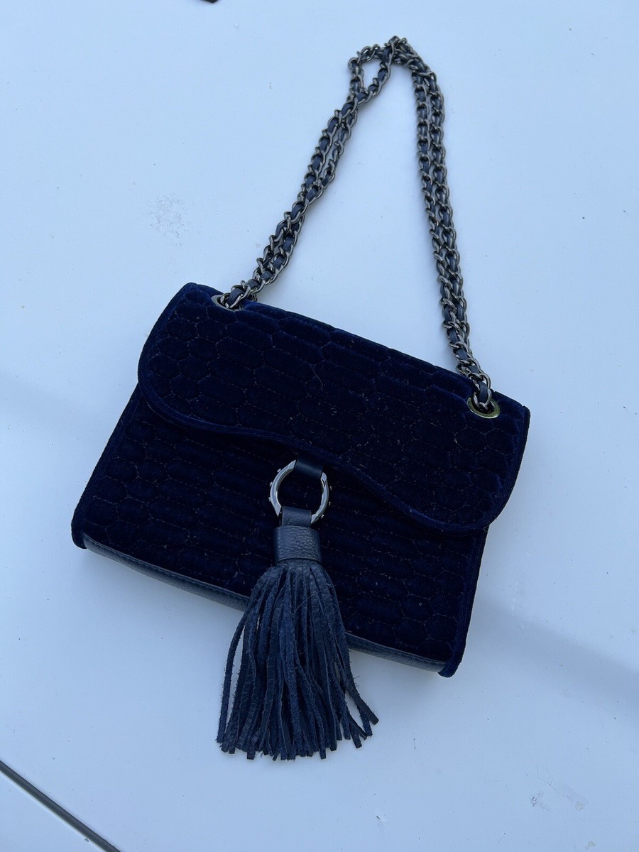 Aimee Kestenberg Crossbody Navy Color Leather And Velvet  display picture 2