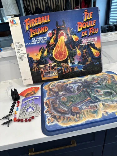 Vintage 1986 Milton Bradley Fireball Island Board Game 100% Complete With Box