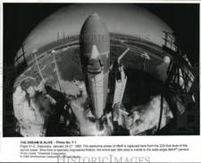 1985 Press Photo Discovery Space Shuttle at Flight 51-C Liftoff - syp37955