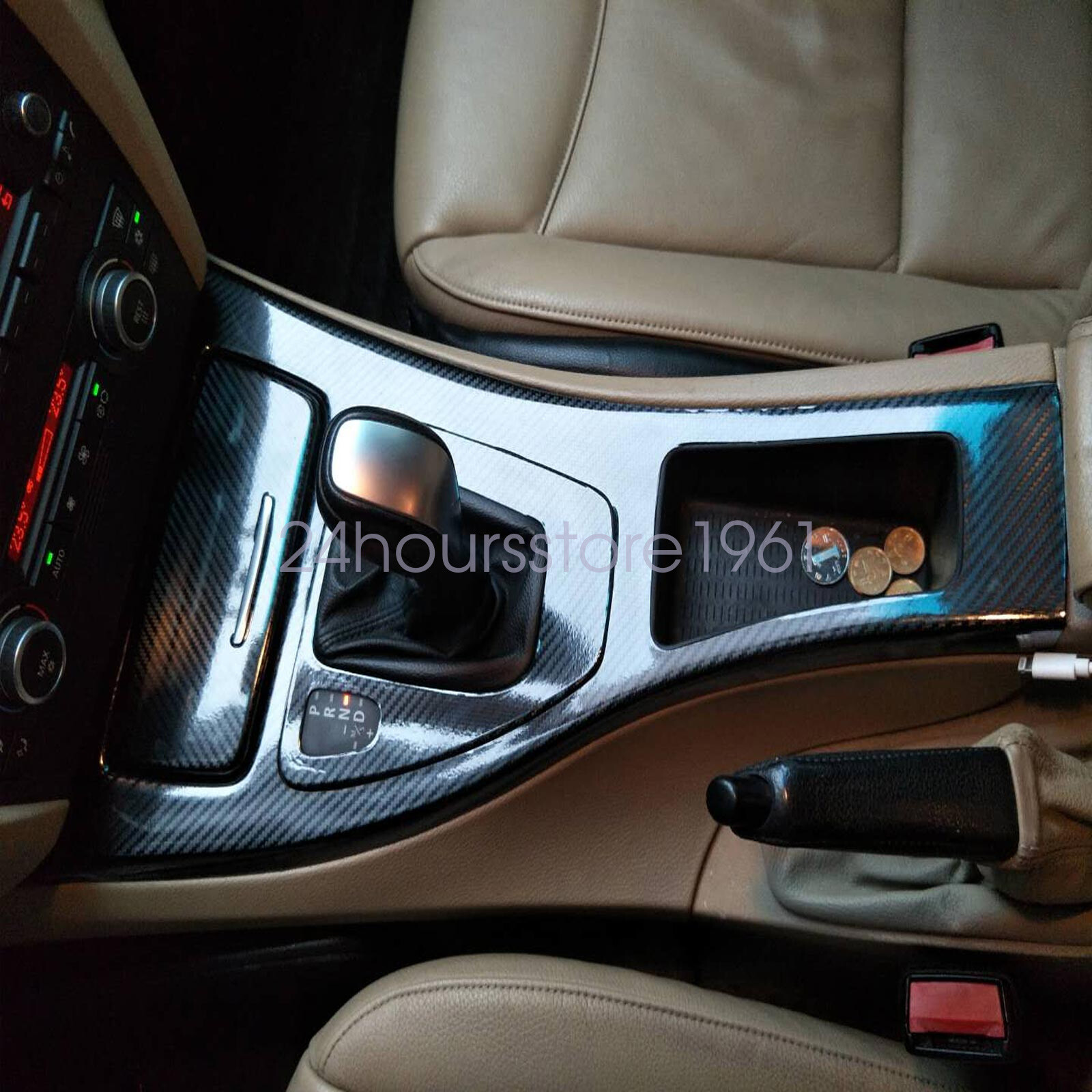 Car Interior Decal Trim 5D Carbon Fiber Trim Vinyl Sticker for BMW E90