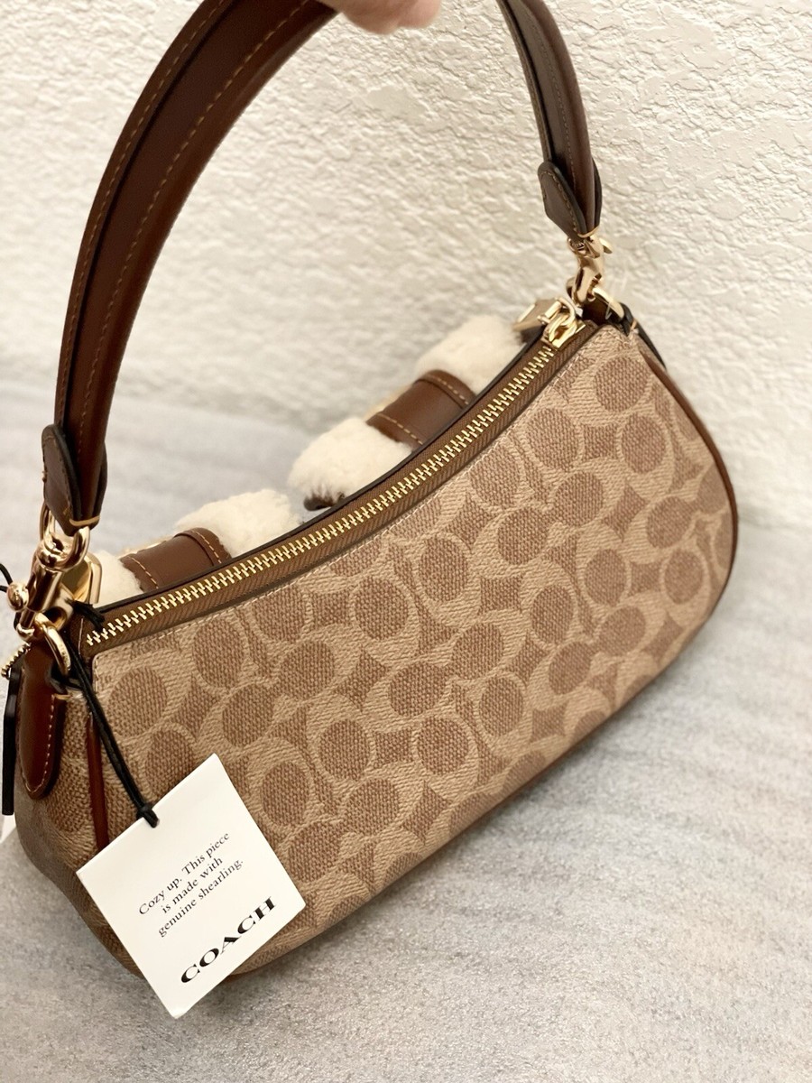 NWT Coach CY658 Ashton Baguette Bag In Signature Canvas Fast