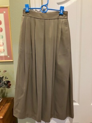 Rosslee Full Size 8 Vintage 80 s Brown Solid Long Button Skirt