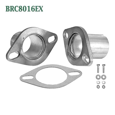 BRC8016EX 2 1/4'' ID Universal QuickFix Exhaust Muffler Oval Flange Repair Pipe