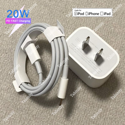 20W Fast Charger Power Adapter PD USB C Cable Cord For iPhone 14 13 12 11 X XR 8