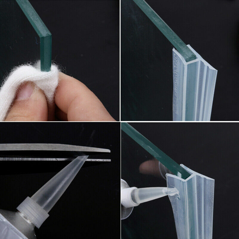 100cm Bath Shower Screen Door Seal Strips Glass Door Gap Curved Flat 6