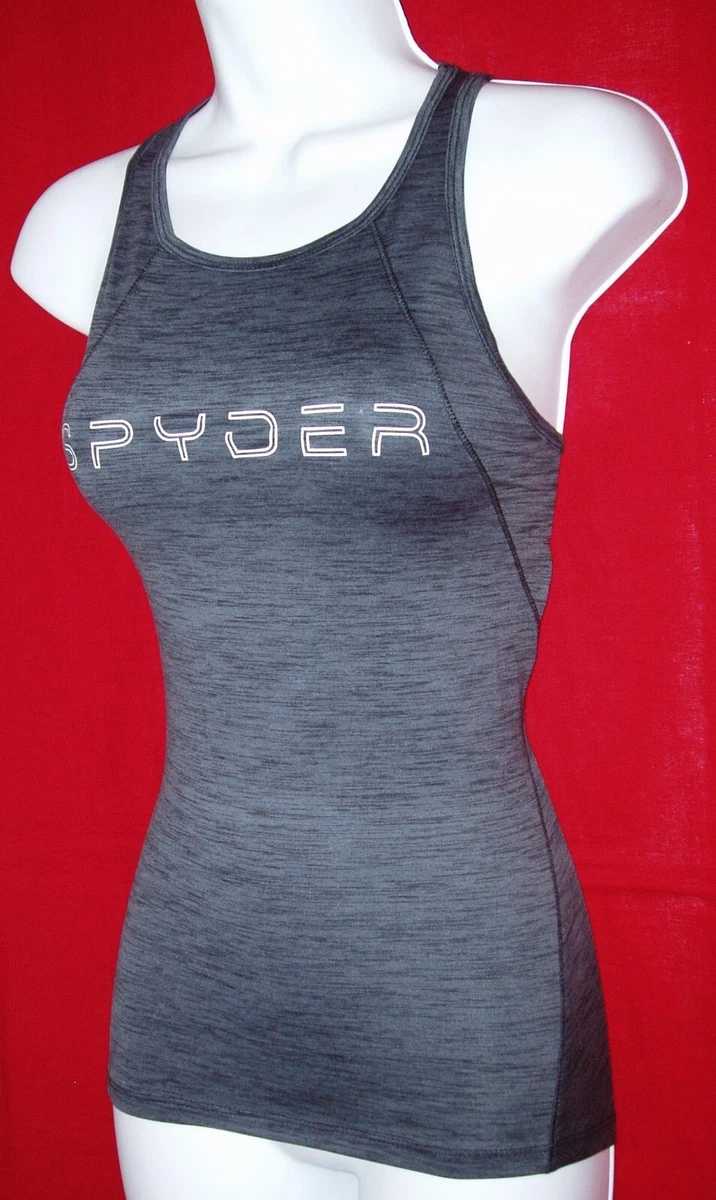 SPYDER ACTIVE WEAR WOMEN S RACER BACK LOGO TANK TOP 4 WAY STRETCH
