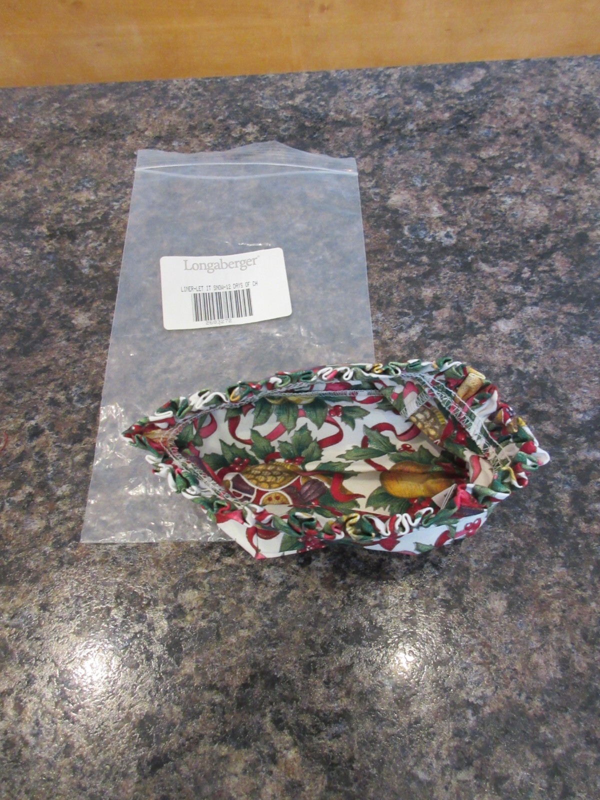Longaberger Let It Snow 12 Days Of Christmas Basket Liner 2683272 NEW