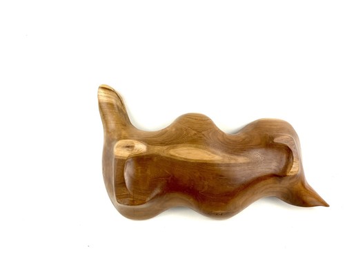 Hand Carved Fruit Tray from ExoticTeak Wood Unusual design (23”L -10”W-3 1/2”D) - Picture 6 of 6