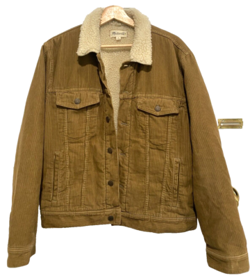 Madewell Men's Large Beige Sherpa Classic Jean Trucker Jacket