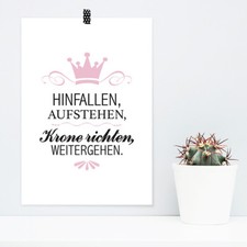 JUNIWORDS Poster Hinfallen, Aufstehen, Krone ...