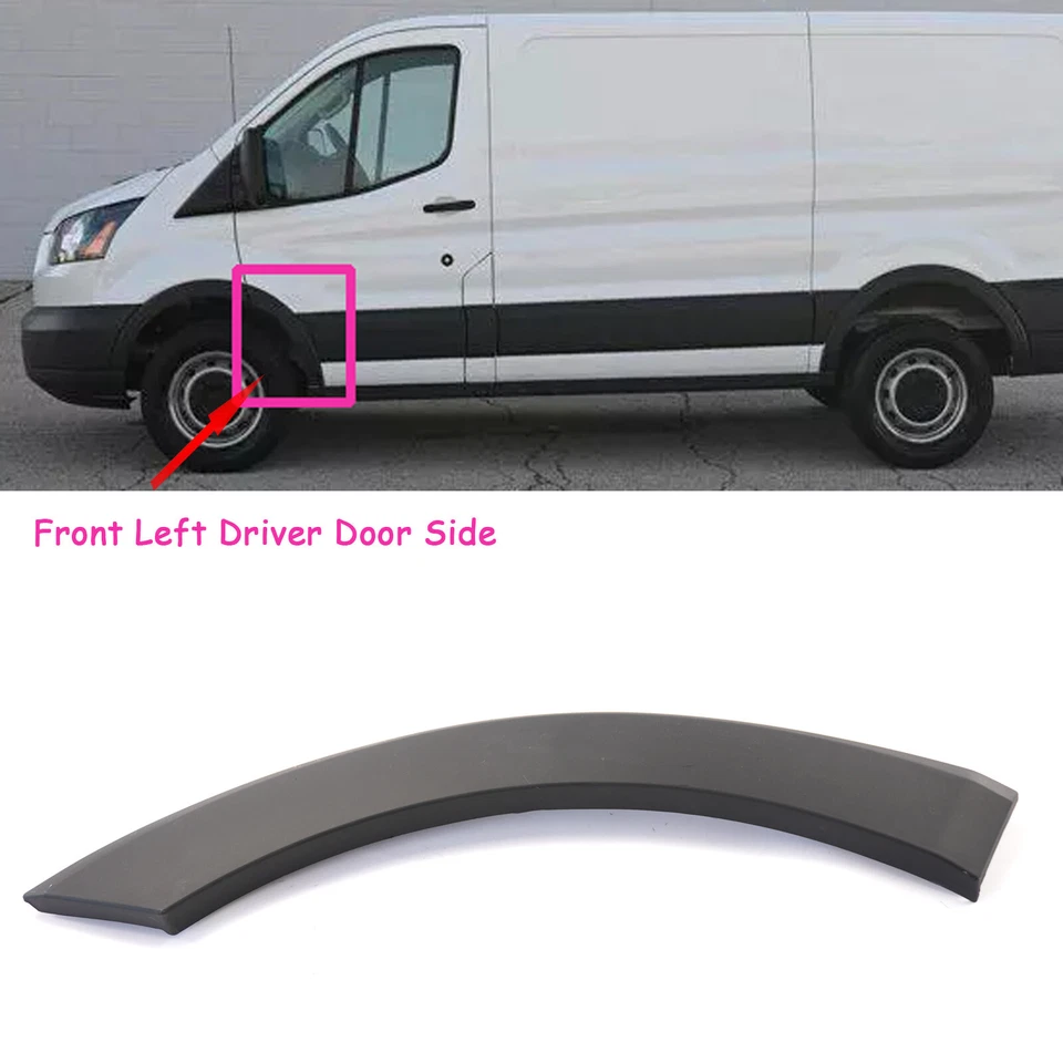 Para Ford Transit 150/250/350 15-22 Puerta Delantera Izquierda Guardabarros Llamaradas Moldura Foto 2 de 4