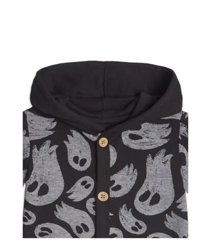 Wonder Nation Baby Boy Girl Hooded Halloween Ghost Romper Size 0-3 Months New - Picture 3 of 8