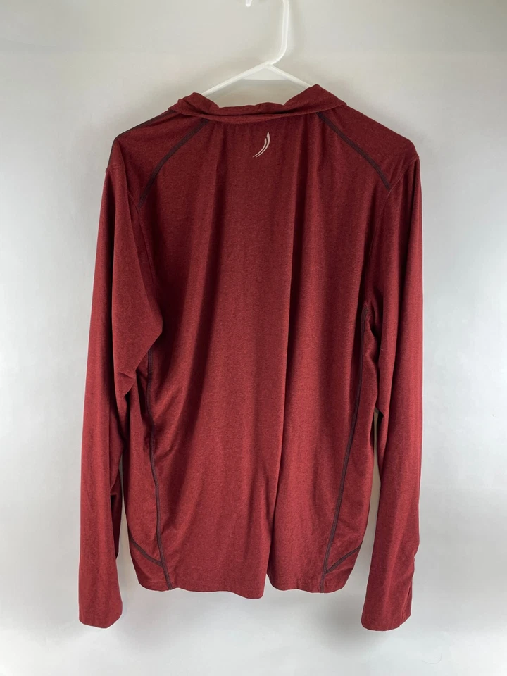 Exertek Shirt Men's Size M Maroon Activewear 1/4 Zip Long Sleeve Thumb Holes - Image 2 of 4