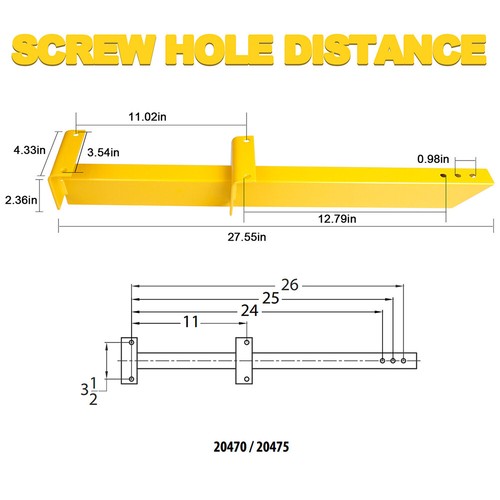One Pair Universal Racing Traction Bars Universal 28" Length Steel Yellow 20475 - Picture 6 of 15
