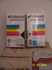 2 Polaroid Supercolor T-120 pusta kaseta wideo VHS Taśmy zapieczętowane nowe 6-godzinny magnetowid