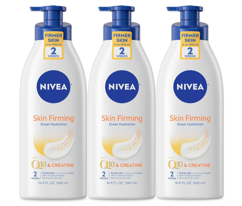 3-Pack NIVEA Q10 Skin Firming Body Lotion 16.9oz with Creatine & Sheer Hydration