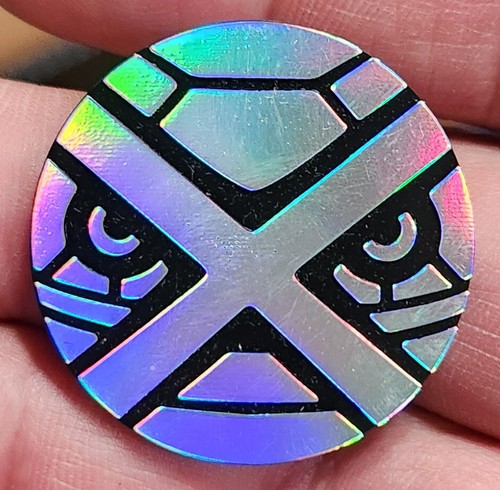 OFFICIAL POKEMON TCG PLASTIC SILVER HOLOFOIL METAGROSS COIN