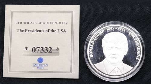 2016 AM "The Presidents of the USA" Donald Trump Commemorative Coin COA