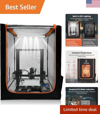 3D Printer with LED Light, Fireproof Dustproof Tent Constant Temperature Prot...