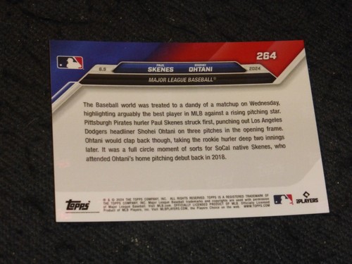 2024 TOPPS NOW PAUL SKENES RC & SHOHEI OHTANI #264 BIG ON BIG SHOWDOWN 6/5/24 - Picture 2 of 2
