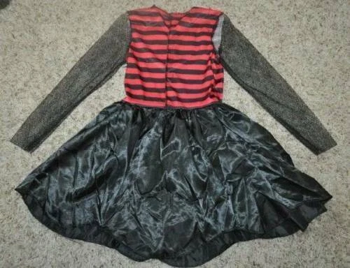 Disfraz de Halloween Esqueleto 4/6 Punk Negro Rojo Vestido y Diadema 2 Piezas Niñas Foto 4 de 4