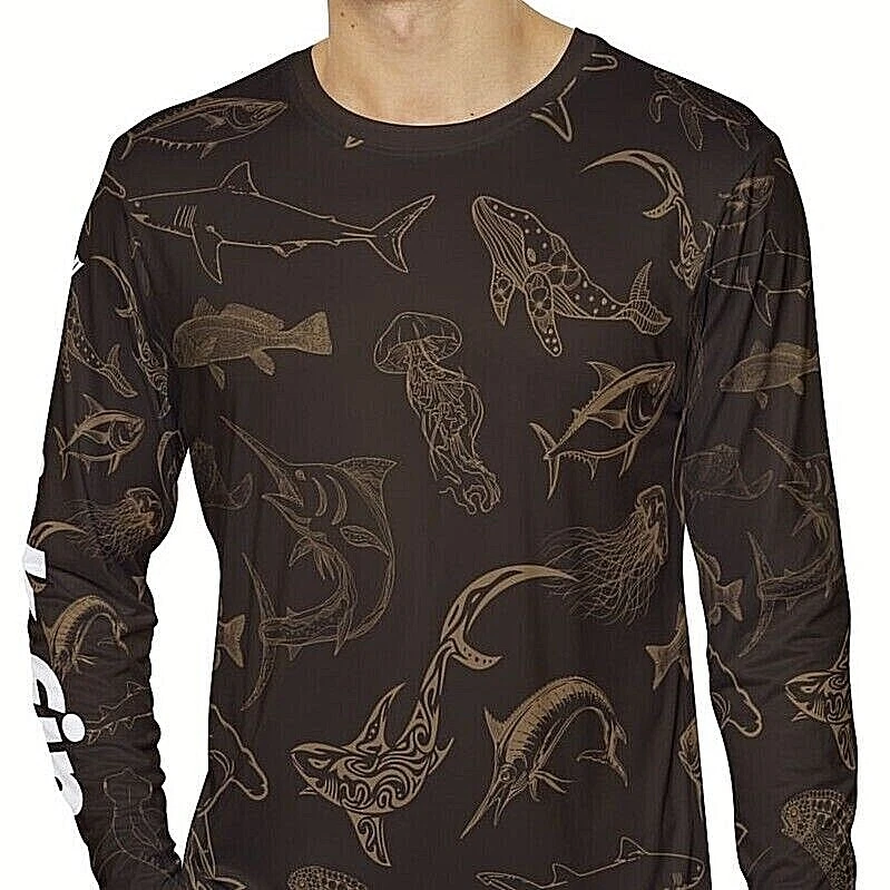 Kick Fin Sportswear Lightweight Moisture Wicking Long Sleeve Fishing T-Shirt