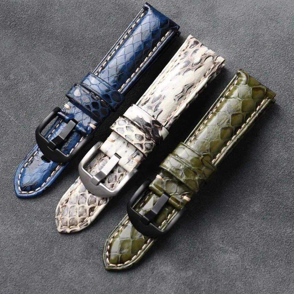 Bracelet de Montre Ceinture Serpent Vert Bleu Blanc 20mm 22mm 24mm 26mm Daytona - Photo 1/4