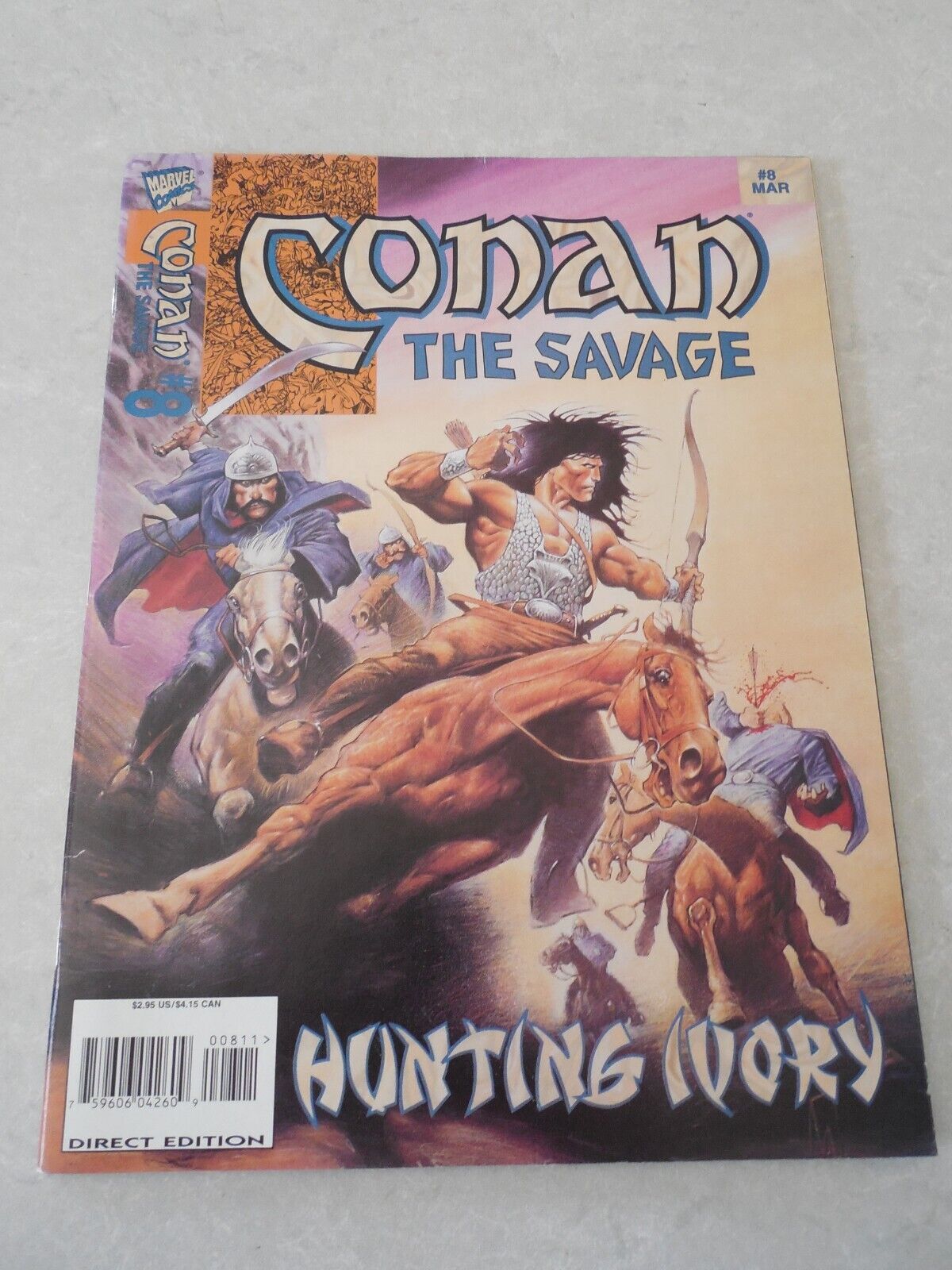 CONAN THE SAVAGE #8, MARVEL COMICS, MARCH 1996, VAL MAYERIK Cover Art!