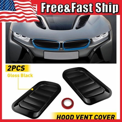 Air Flow Scoop Hood Intake Vent Bonnet Trim Cover Universal Car Decorative Black