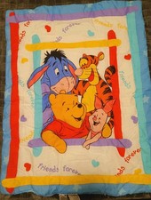 Disney Winnie The Pooh Crib Baby Blanket  Sheet Set Friends Forever VINTAGE NEW