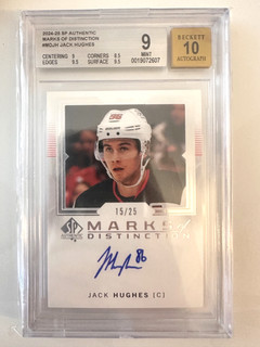 JACK HUGHES 2024 SP Authentic Marks of Distinctions Auto /25 MD JH BGS 9 Auto 10