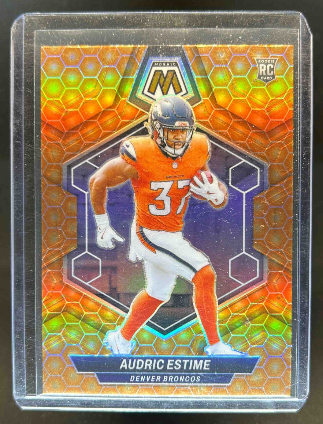 2024 Panini Mosaic Audric Estime RC Honeycomb Prizm Rookie #392 Broncos