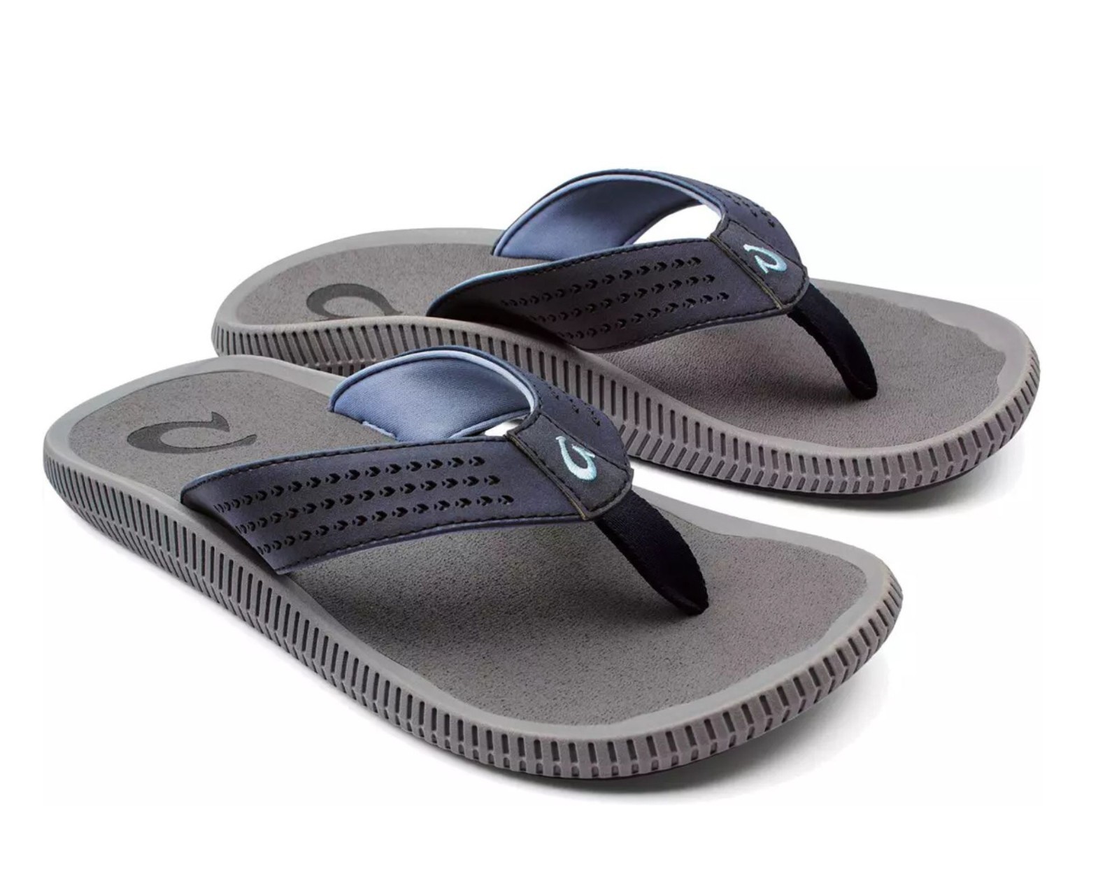 OluKai Men's Ulele Sandals Color: Blue Depth/Charcoal Size: 12