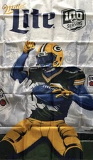 2018 Miller Brewing GREEN BAY PACKERS Flag Banner 48" x 30" 100 Seasons