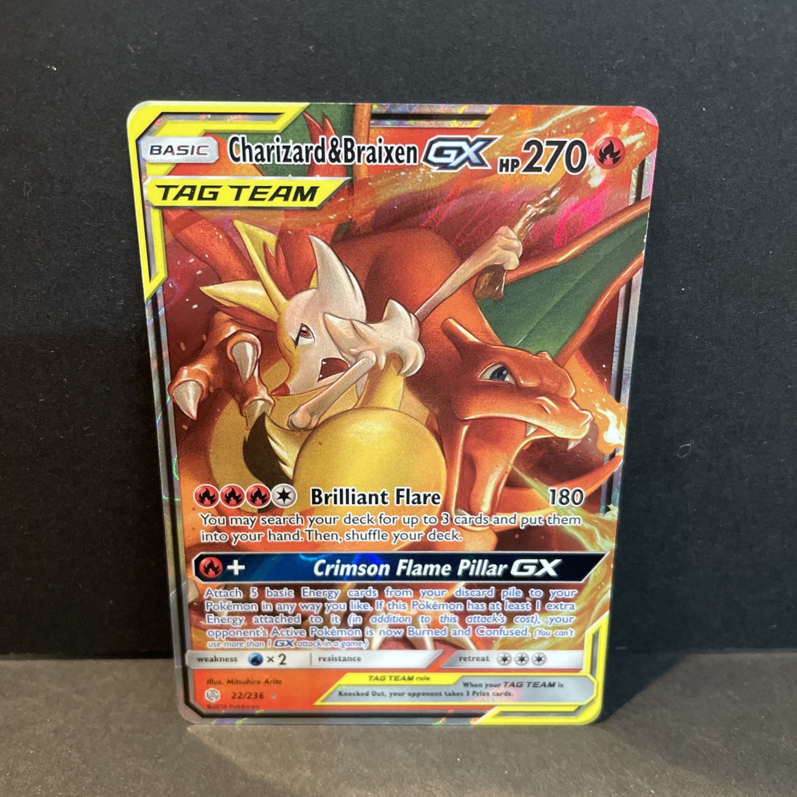 Pokemon TCG: Charizard & Braixen GX - SM - Cosmic Eclipse (SM12) #22/236 NM