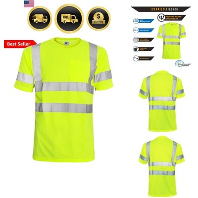 Hi Vis T Shirt ANSI Class 3 Reflective Safety Lime Orange Short Long Sleeve H...