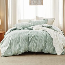 California King Comforter Set Sage Green Bed Set 3 Pieces Cute Floral Bedding 1