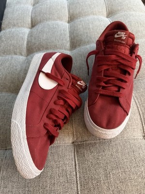 Nike SB Blazer Zoom Low CNVS Dark Cayenne/White Red Men s SIZE 12 889053-619