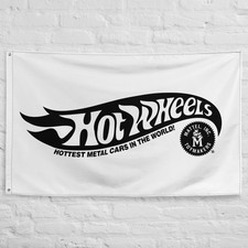 HOT Wheels V4 Flag 3x5 ft Garage Banner Man Cave Wall Decor