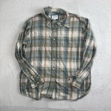 Y2K American Eagle Pearl Snap Long Sleeve Plaid Collared Shirt Flannel Womens XS