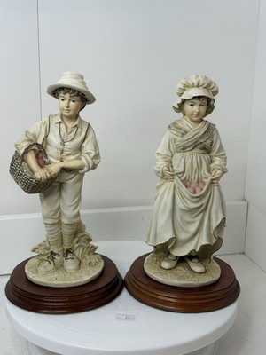 Paar Vintage Leonardo Collection Gathering Fruit 1988 Ornament Figur Retro 