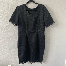 Vintage 90s My Michelle Lace Layered Dress size 16 Black Lined Evening Event