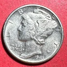 1943 US Mercury SILVER Dime "Philadelphia" Mint! Choice AU! Old US Coin