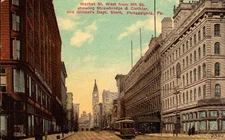 Market St. West From 8th Strawbridge & Clothiers & Gimbels Philadelphia PA  1912