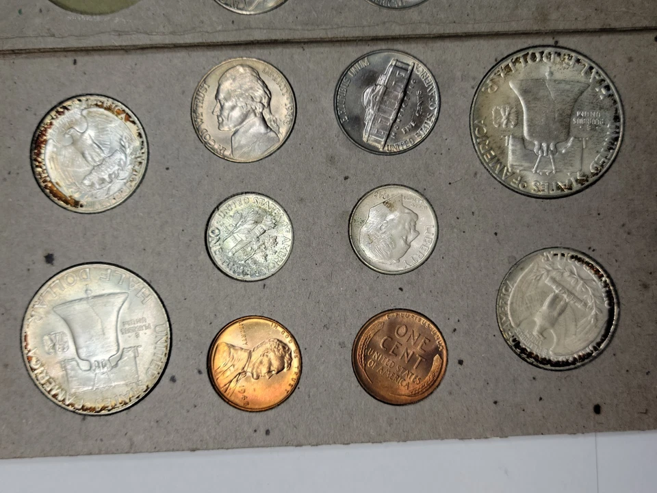 1948 US Double Mint Set RAINBOW TONED Incredible Color BU Uncirculated OVK48 - Image 2 of 4