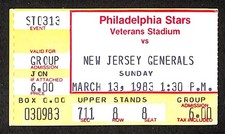 3/13/1983 Philadelphia Stars vs. NJ Generals (USFL)Ticket Herschel Walker 209023