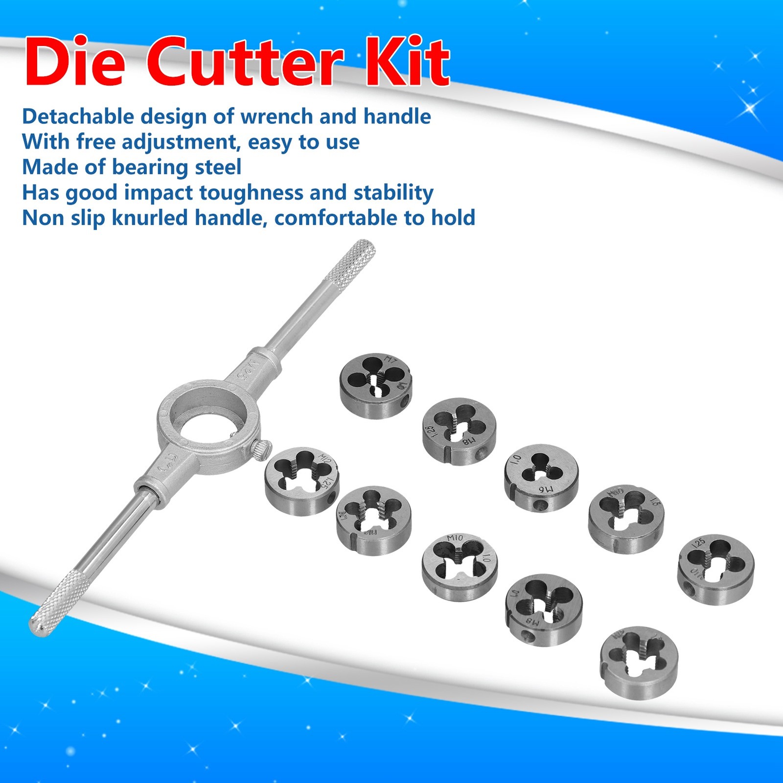 Die ​Set Dies Kit Non Slip For Male Thread Processing☜.