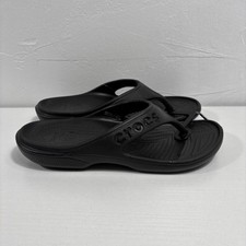 Crocs Baya II Flip Men  s Sz 6 Womens Sz 8 Black Slip On Sandals NEW