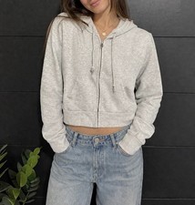BRANDY MELVILLE JOHN GALT Full Zip Crop Hoodie Sweatshirt Women  s One Size EUC