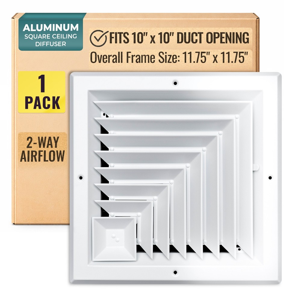 Coverlet Rust Aluminum Square Ceiling Diffuser | Rust Proof Vent Cover 2 Way L ...